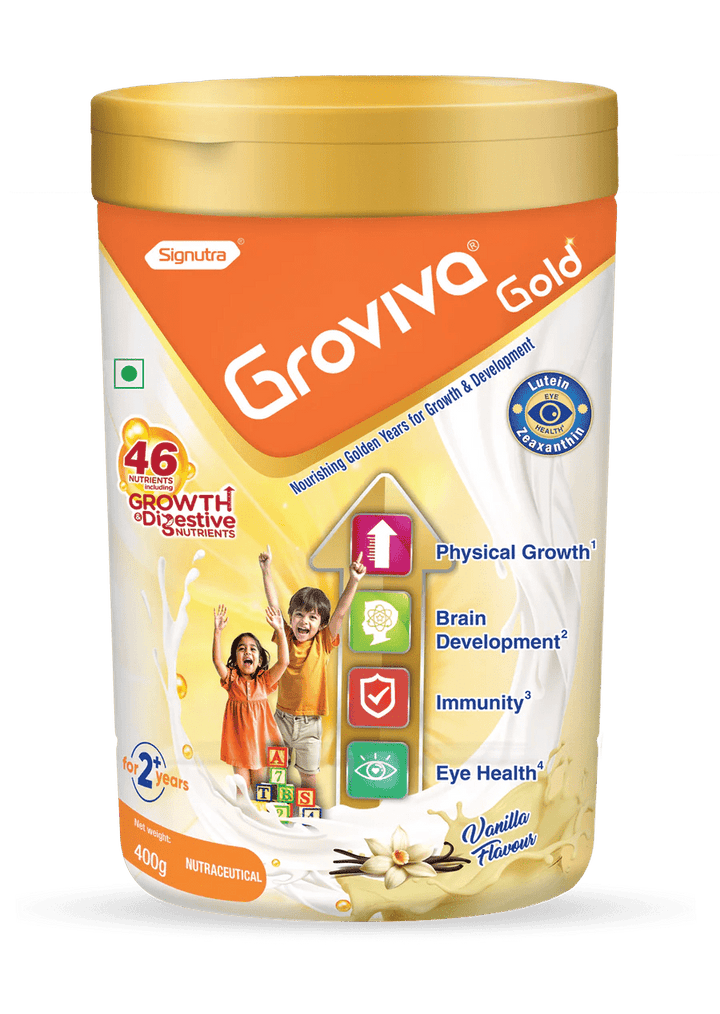 Groviva Gold Vanilla Flavour For 2+ Years Powder 400 gm - 1strips.com